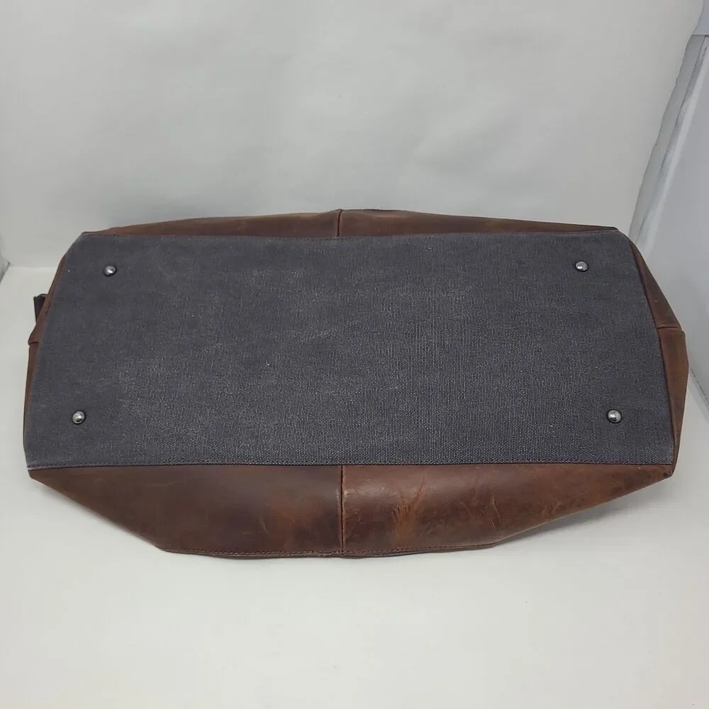 BLUBOON Waxed Canvas Leather Weekender Duffel Travel Bag Carry  On Large